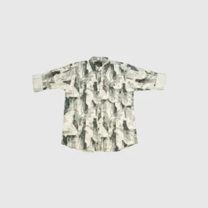 Men’s Green Check Shirt – Tropical Print